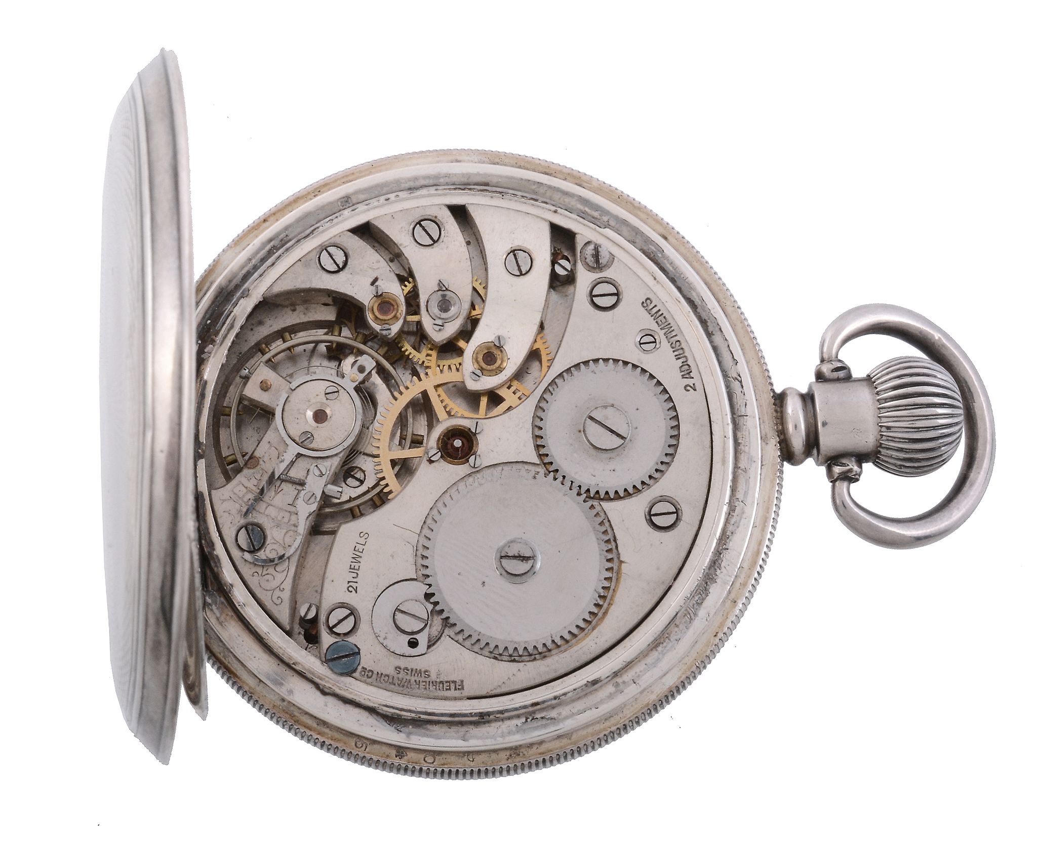 A silver full hunter keyless wind pocket watch, no   A silver full hunter keyless wind pocket watch, - Image 4 of 4