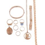 A selection of gold coloured jewellery, to include   A selection of gold coloured jewellery,   to