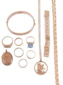 A selection of gold coloured jewellery, to include   A selection of gold coloured jewellery,   to