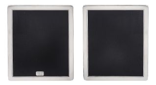 A pair of plain silver rectangular large photograph frames by Mappin  &  Webb   A pair of plain
