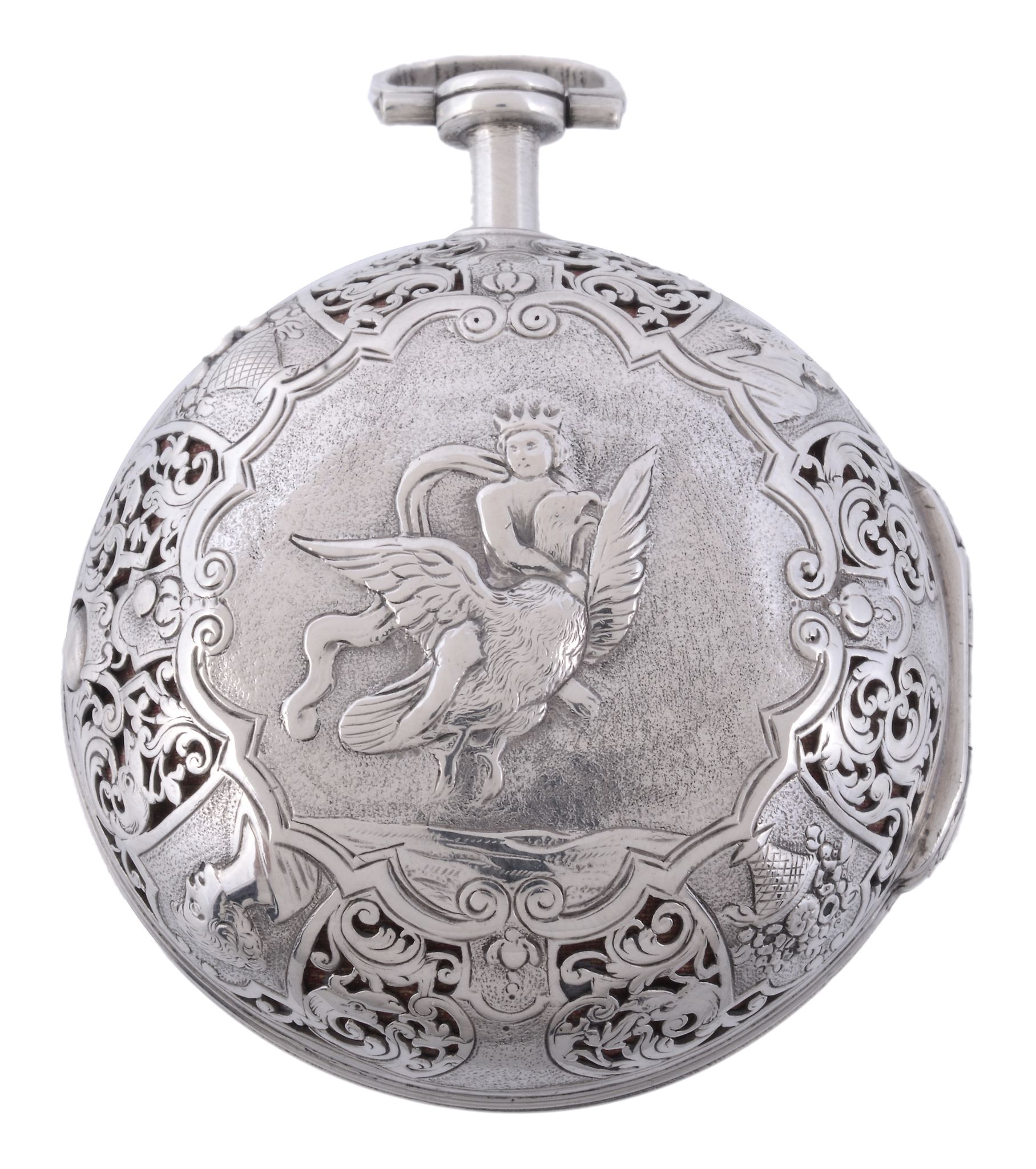 A silver pair cased pocket watch, signed T   A silver pair cased pocket watch,   signed T. Wright, - Image 2 of 6