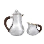 An Italian silver coloured baluster coffee jug and cream jug by Gabrielle De...   An Italian