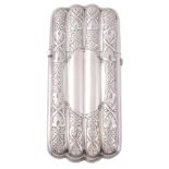 A Victorian silver four-section cigar case by George Unite, Birmingham 1867   A Victorian silver