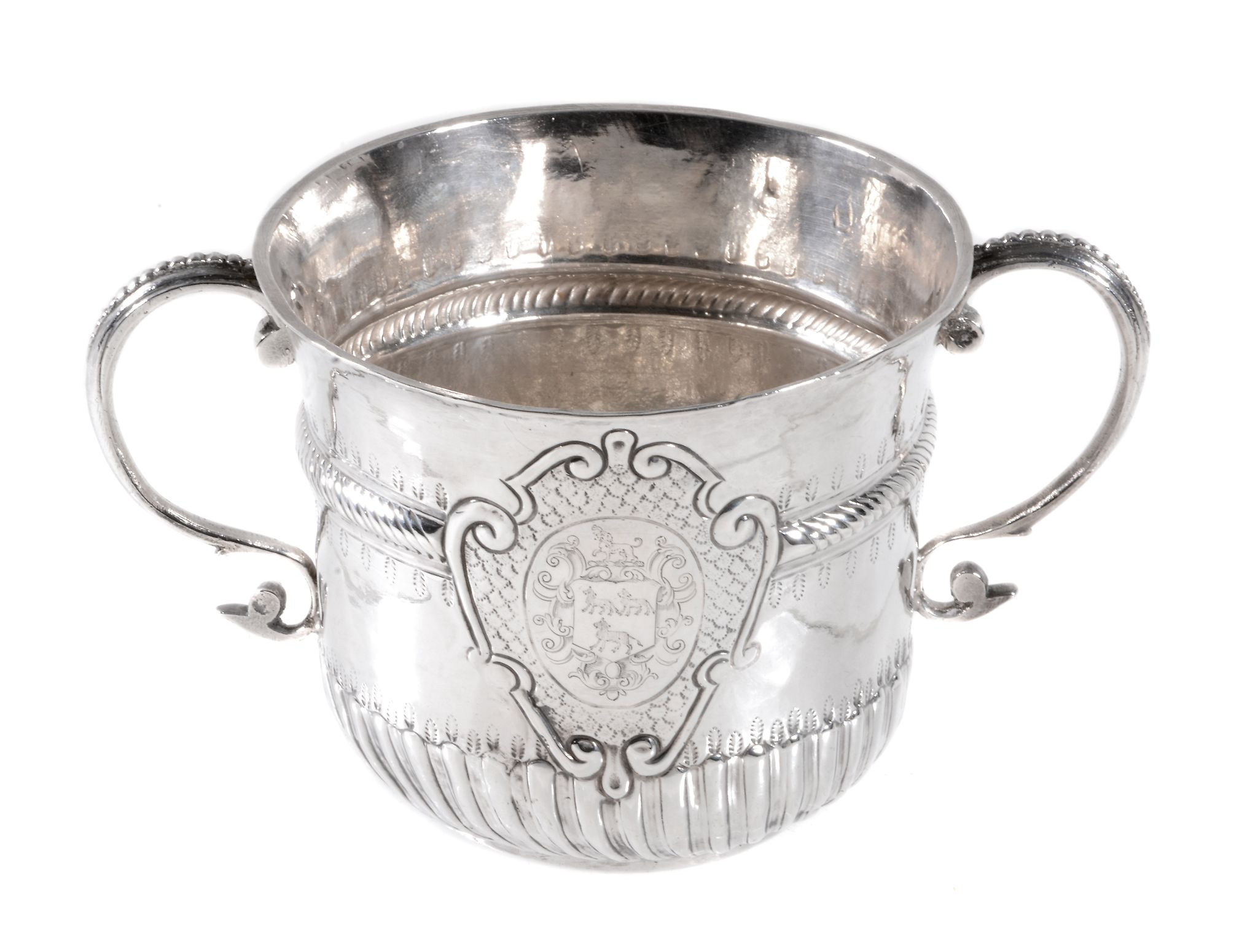 A Queen Anne silver porringer by Seth Lofthouse, London 1706   A Queen Anne silver porringer by Seth