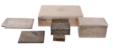 An Austrian silver rectangular plain table casket or tea caddy, maker's mark MS   An Austrian silver
