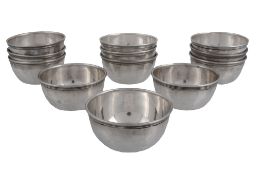 A set of twelve Austro-Hungarian silver small finger bowls, maker's mark GM   A set of twelve
