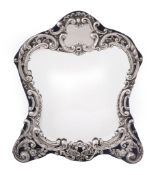 An Edwardian silver mounted small easel backed mirror by H   An Edwardian silver mounted small easel