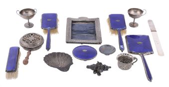 A collection of silver and silver mounted items, to include   A collection of silver and silver