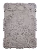 A Victorian silver shaped rectangular card case by Edward Smith   A Victorian silver shaped