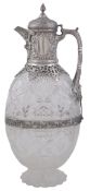 A late Victorian Prince's Plate mounted cut glass claret jug by Mappin  &  Webb   A late Victorian