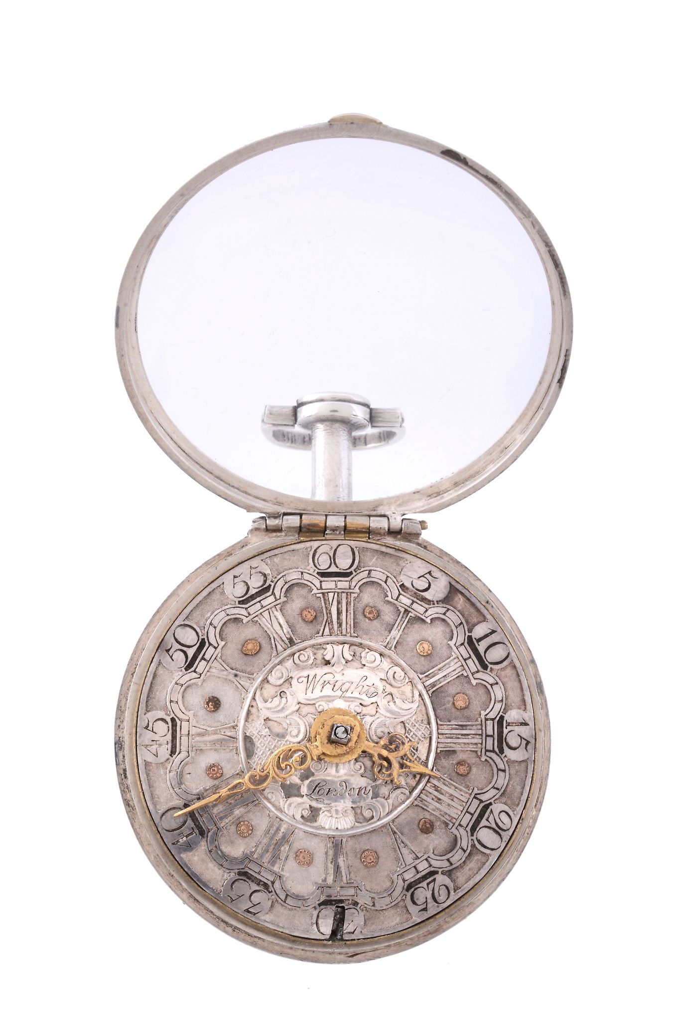 A silver pair cased pocket watch, signed T   A silver pair cased pocket watch,   signed T. Wright, - Image 3 of 6