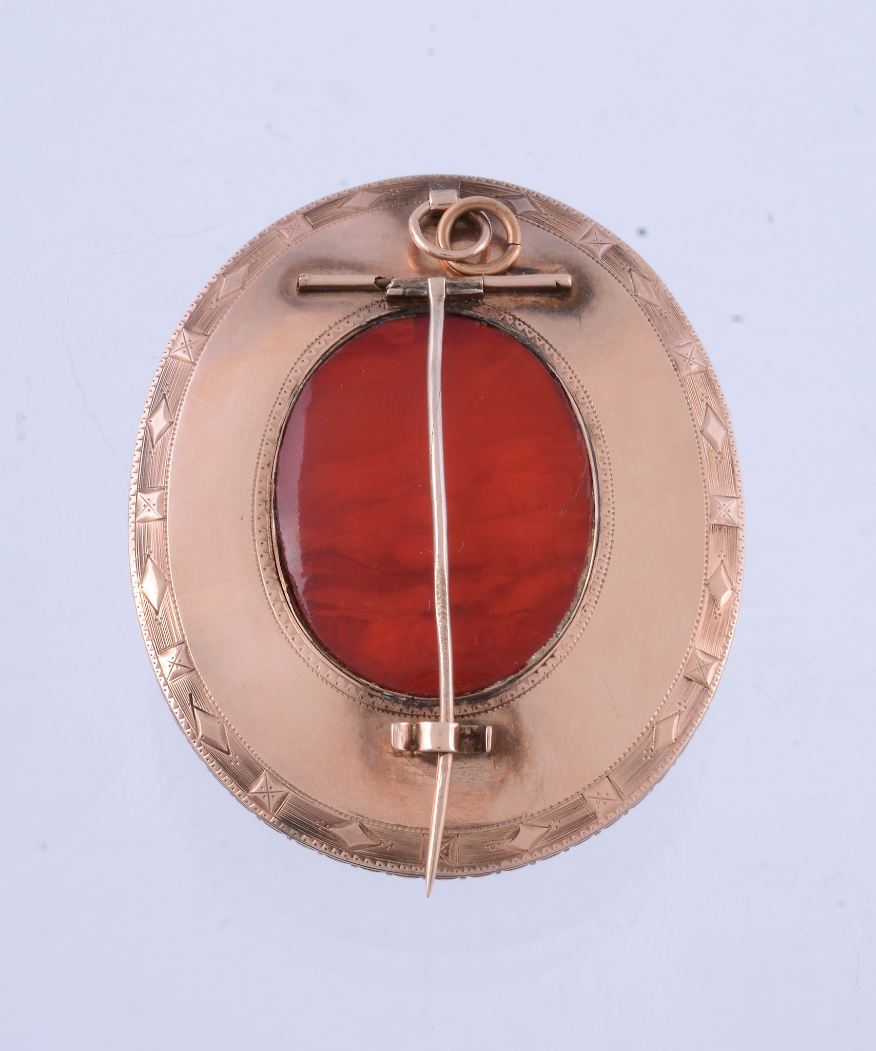 An amber and half pearl brooch, the oval cabochon amber within a border of...   An amber and half - Image 2 of 3