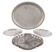 Six Austro-Hungarian silver trays or plates   Six Austro-Hungarian silver trays or plates,   various