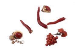 A small collection of coral jewellery, to include   A small collection of coral jewellery,   to