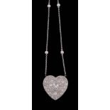 A late 19th century diamond heart locket pendant, circa 1890   A late 19th century diamond heart