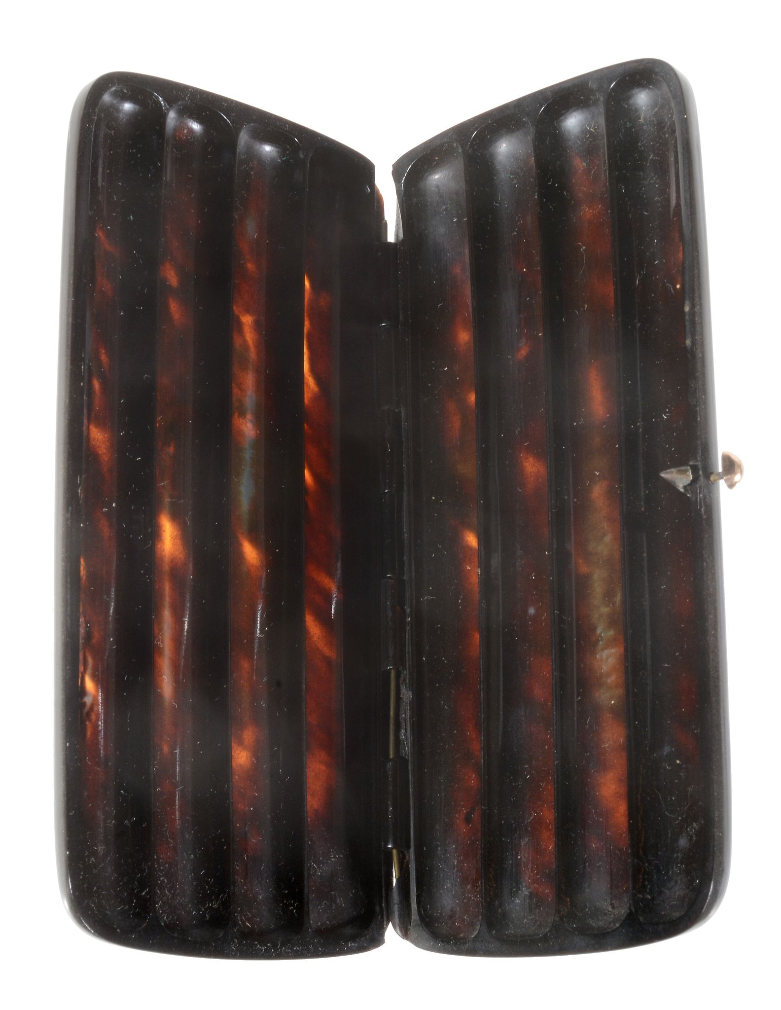 A tortoiseshell oblong four section cigar case, circa 1890   A tortoiseshell oblong four section - Image 3 of 3