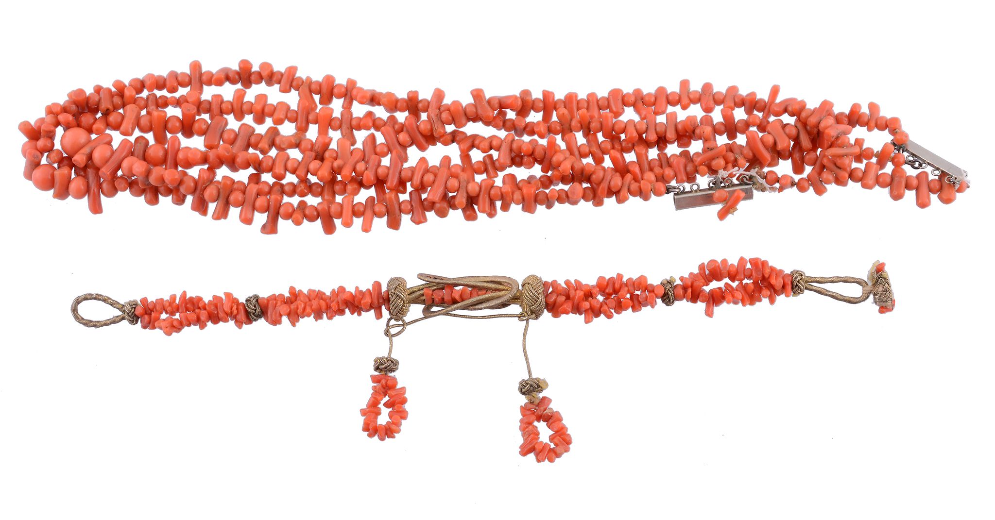 A late 19th century coral necklace, circa 1880   A late 19th century coral necklace,   circa 1880,