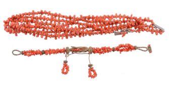 A late 19th century coral necklace, circa 1880   A late 19th century coral necklace,   circa 1880,