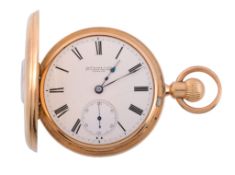 George Moore  &  Son, an 18 carat gold keyless wind full hunter pocket watch, no   George