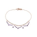 An early 20th century amethyst and seed pearl necklace, circa 1900   An early 20th century