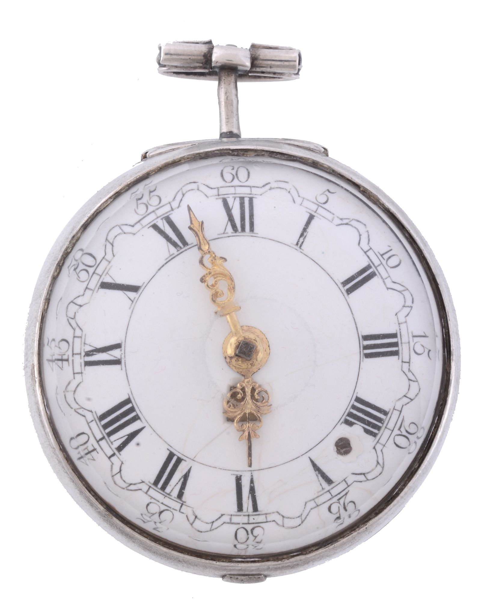 A silver pair cased pocket watch, signed J   A silver pair cased pocket watch,   signed J. - Image 5 of 5