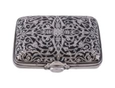 A French silver and tortoiseshell pique snuff box, maker's mark EL   A French silver and