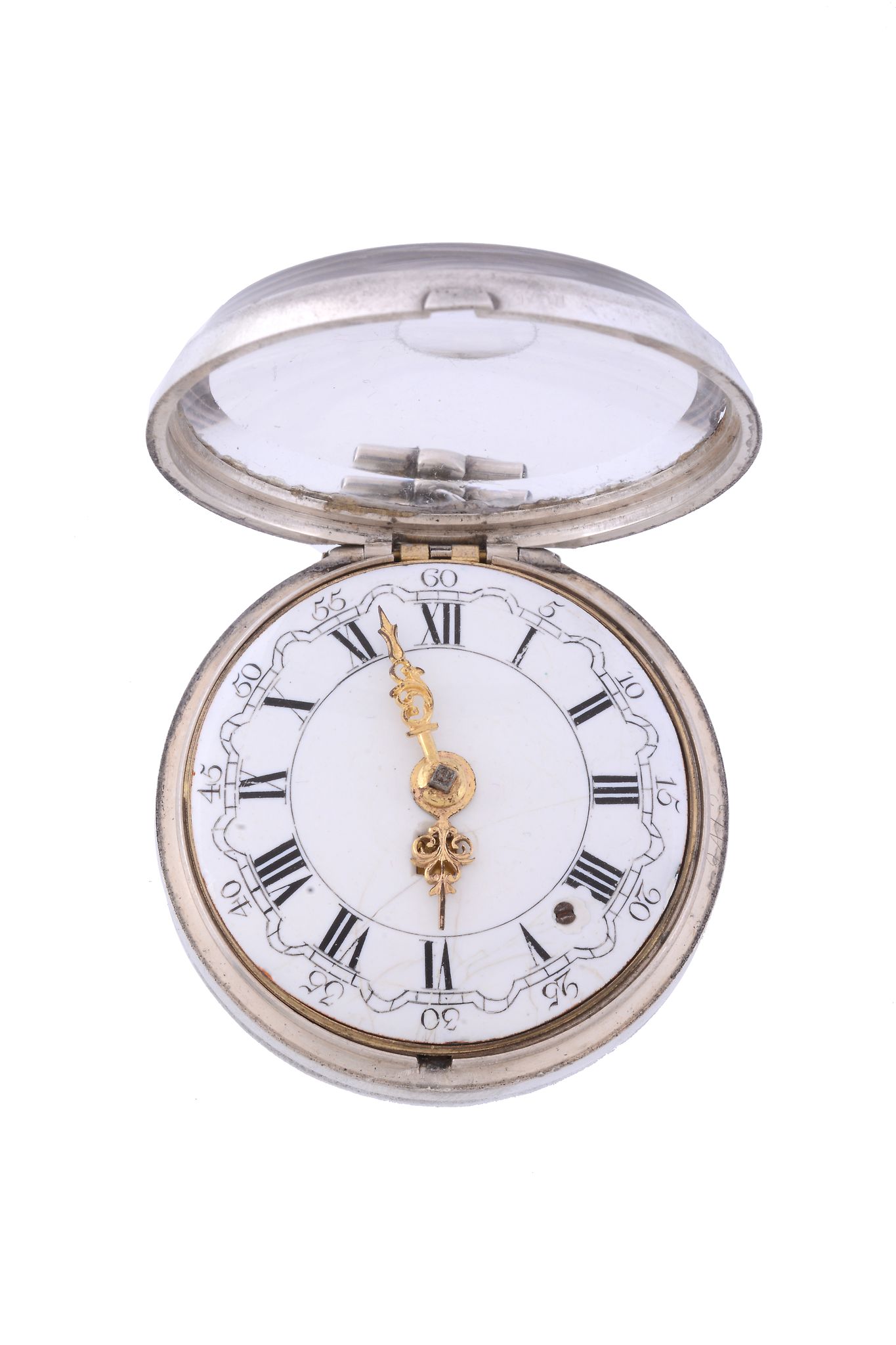 A silver pair cased pocket watch, signed J   A silver pair cased pocket watch,   signed J. - Image 3 of 5