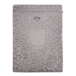 A Victorian silver rectangular card case, maker's mark S   A Victorian silver rectangular card case,