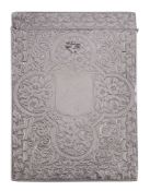 A Victorian silver rectangular card case, maker's mark S   A Victorian silver rectangular card case,