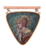 An early 20th Century French enamelled brooch by Pierre Bonnaud , circa 1900   An early 20th Century