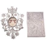 A Continental silver filigree rectangular card case, late 19th century   A Continental silver
