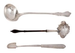 A Victorian silver Albert pattern soup ladle, London 1848   A Victorian silver Albert (thread