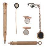 A small collection of items, to include: a propelling pencil; a further...   A small collection of
