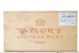 Taylors Vintage Port 2003 12 bts OWC