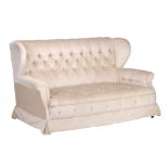 A matched pair of late Victorian sofas, circa 1900   A matched pair of late Victorian sofas,   circa