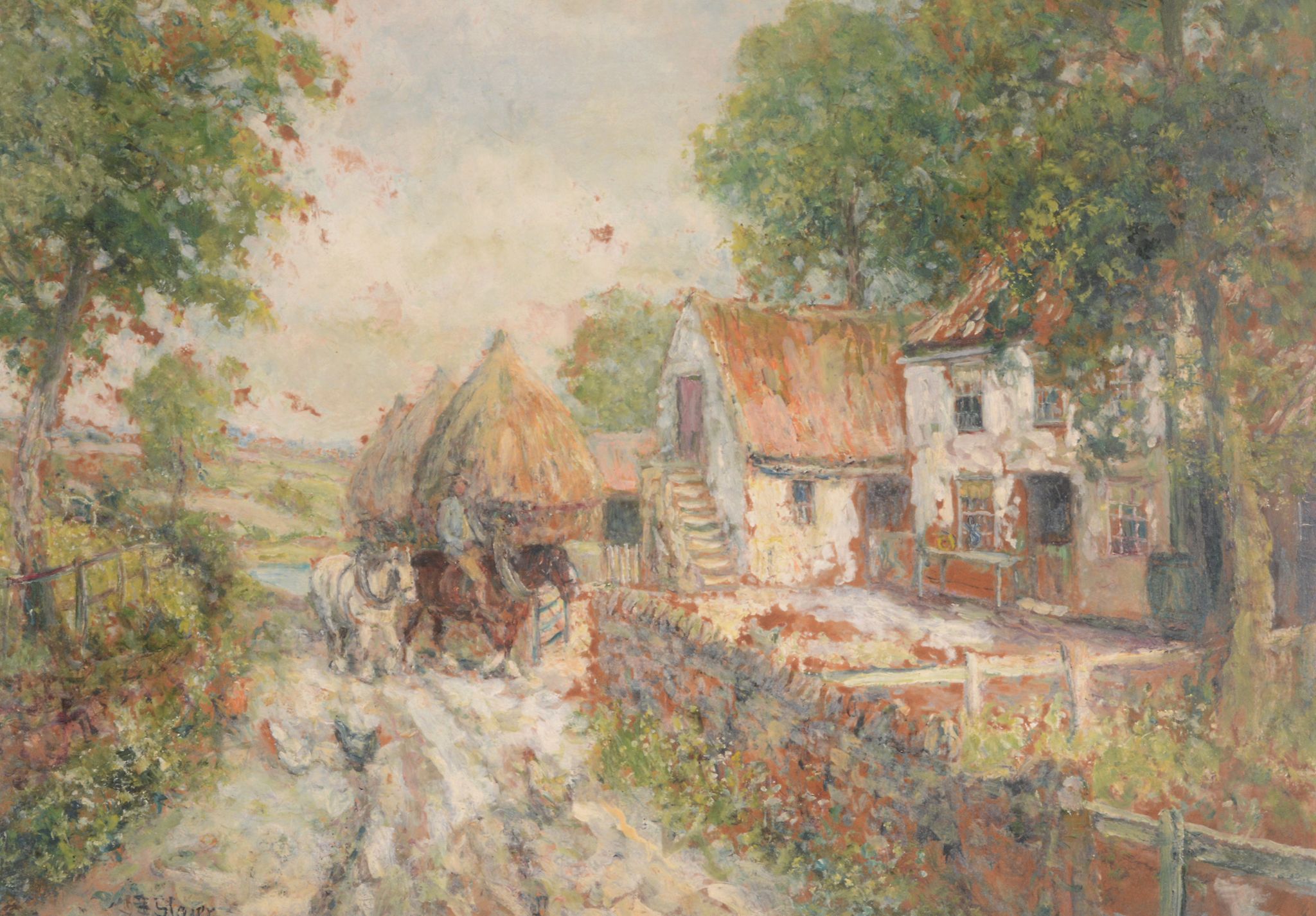 John Falconar Slater (1857-1937) - Returning home  Oil on board Signed lower left 44 x 57 cm.(17 3/8