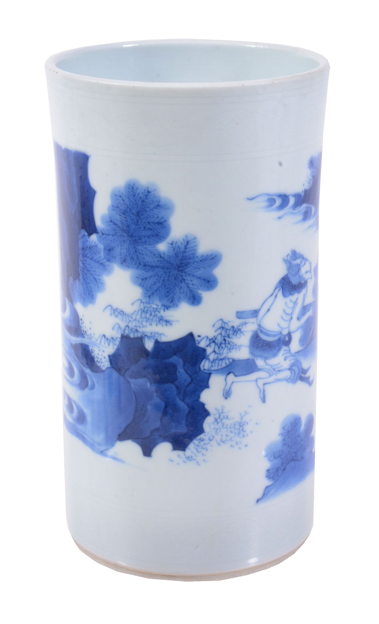A Chinese blue and white brush pot, Bitong, in Transitional style   A Chinese blue and white brush - Image 2 of 4