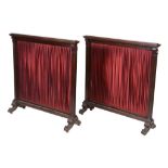 A pair of Irish mahogany fire-screens , mid19th century, 109cm high, 105cm wide   A pair of Irish