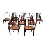 A set of ten mahogany dining chairs in Recency style   A set of ten mahogany dining chairs in