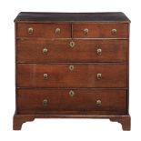 An oak chest of drawers , mid 18th century, 90cm, high 90cm wide 50cm deep   An oak chest of drawers