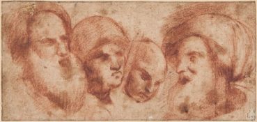Northern Italian School (possibly 16th century) - Head studies  Red chalk on laid paper, with