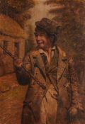 Circle of Thomas Barker of Bath (1769-1847) - Portrait of a traveller holding a cane, with