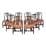 A matched set of eight mahogany dining chairs in George III style   A  matched set of eight mahogany