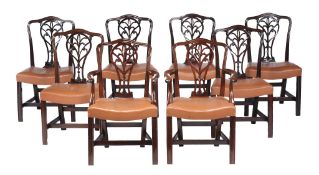 A matched set of eight mahogany dining chairs in George III style   A  matched set of eight mahogany