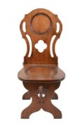 A hall chair , 19th century, 102cm high, 46cm wide, 49cm deep A hall chair , 19th century, 102cm