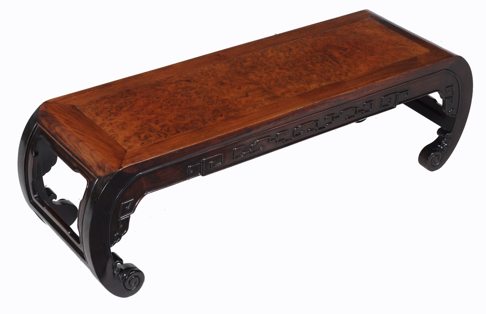 A Chinese hardwood low table , early 20th century, 34cm high, 113cm long   A Chinese hardwood low - Image 2 of 2