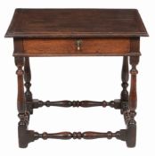 An oak side table , late 17th century, 67cm high, 73cm wide, 53cm deep   An oak side table  , late