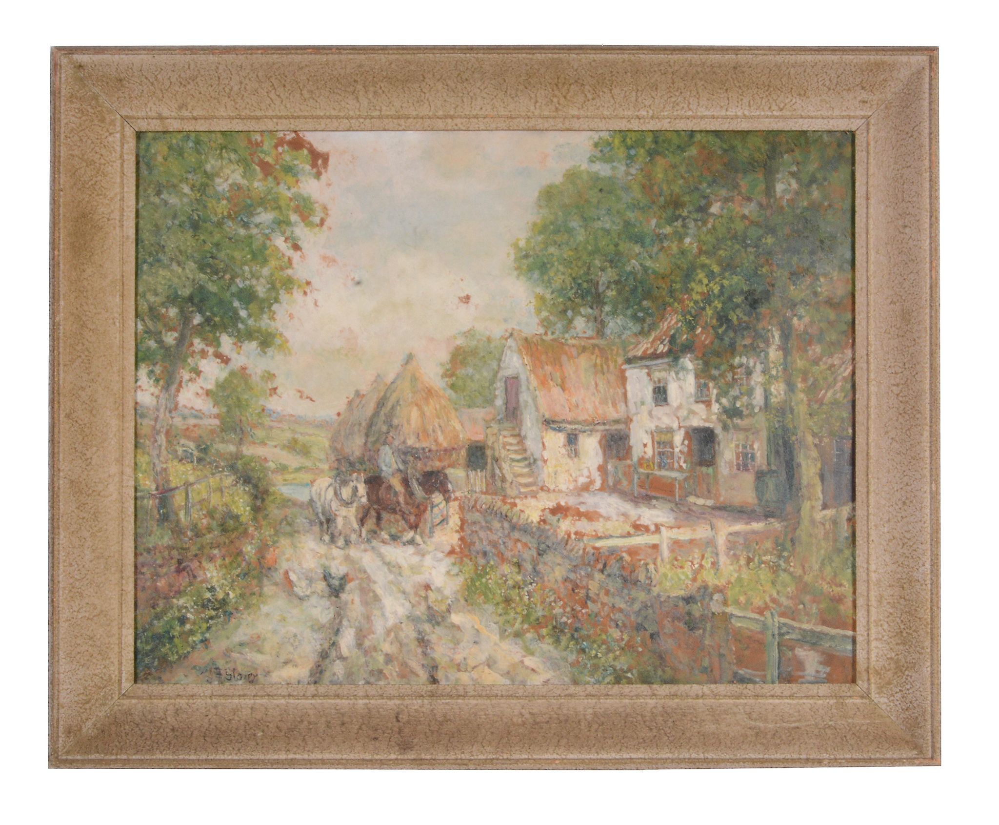 John Falconar Slater (1857-1937) - Returning home  Oil on board Signed lower left 44 x 57 cm.(17 3/8 - Image 2 of 3