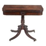 A late Regency mahogany folding card table , circa 1820   A late Regency mahogany folding card table