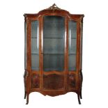 A French kingwood and gilt metal mounted vitrine, last quarter 19th century   A French kingwood